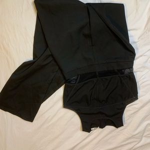 Black mesh cutout jumpsuit